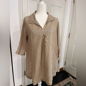 Embellish women’s Tan Linen Tunic Dress size S/M